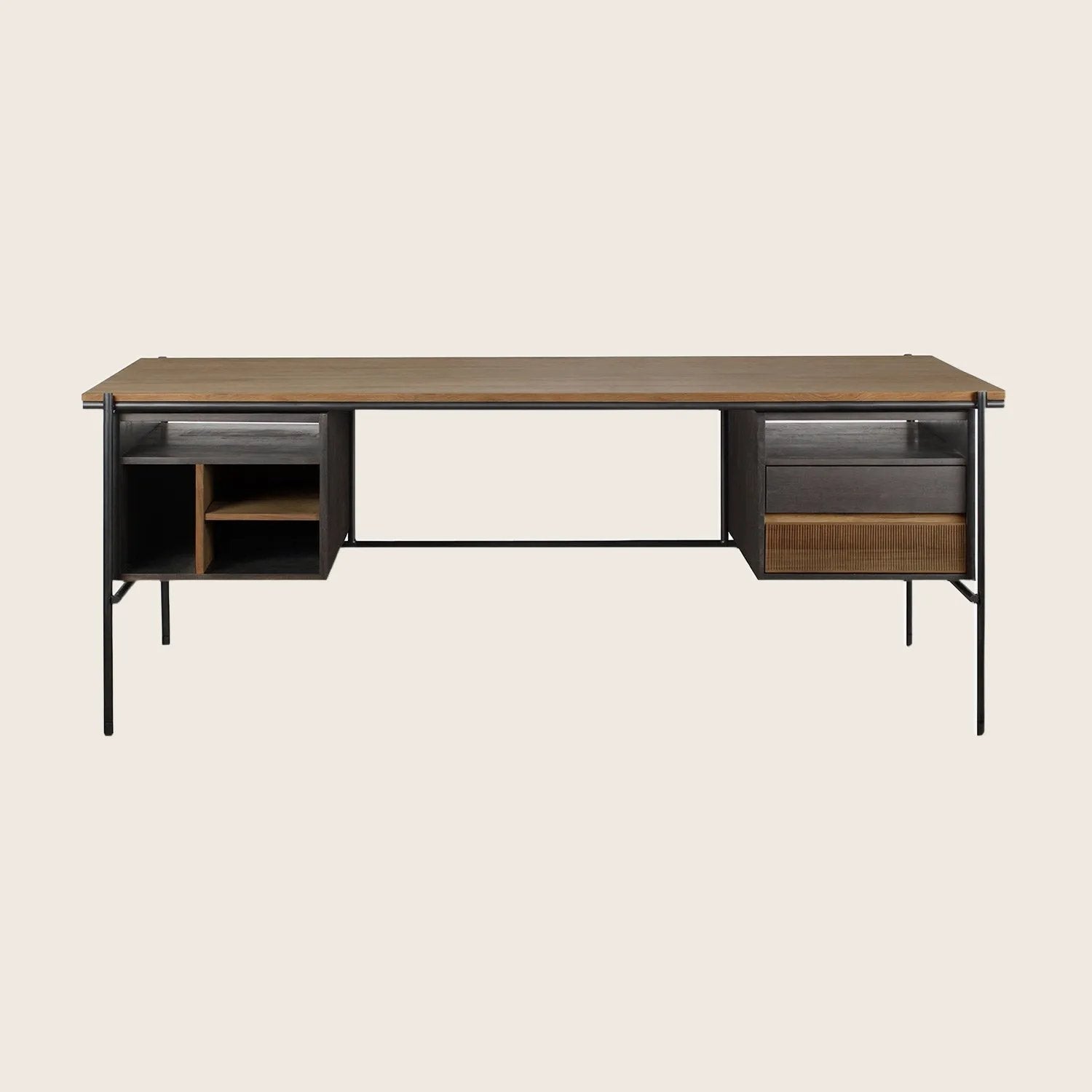 Oscar 2-Drawer Teak Desk