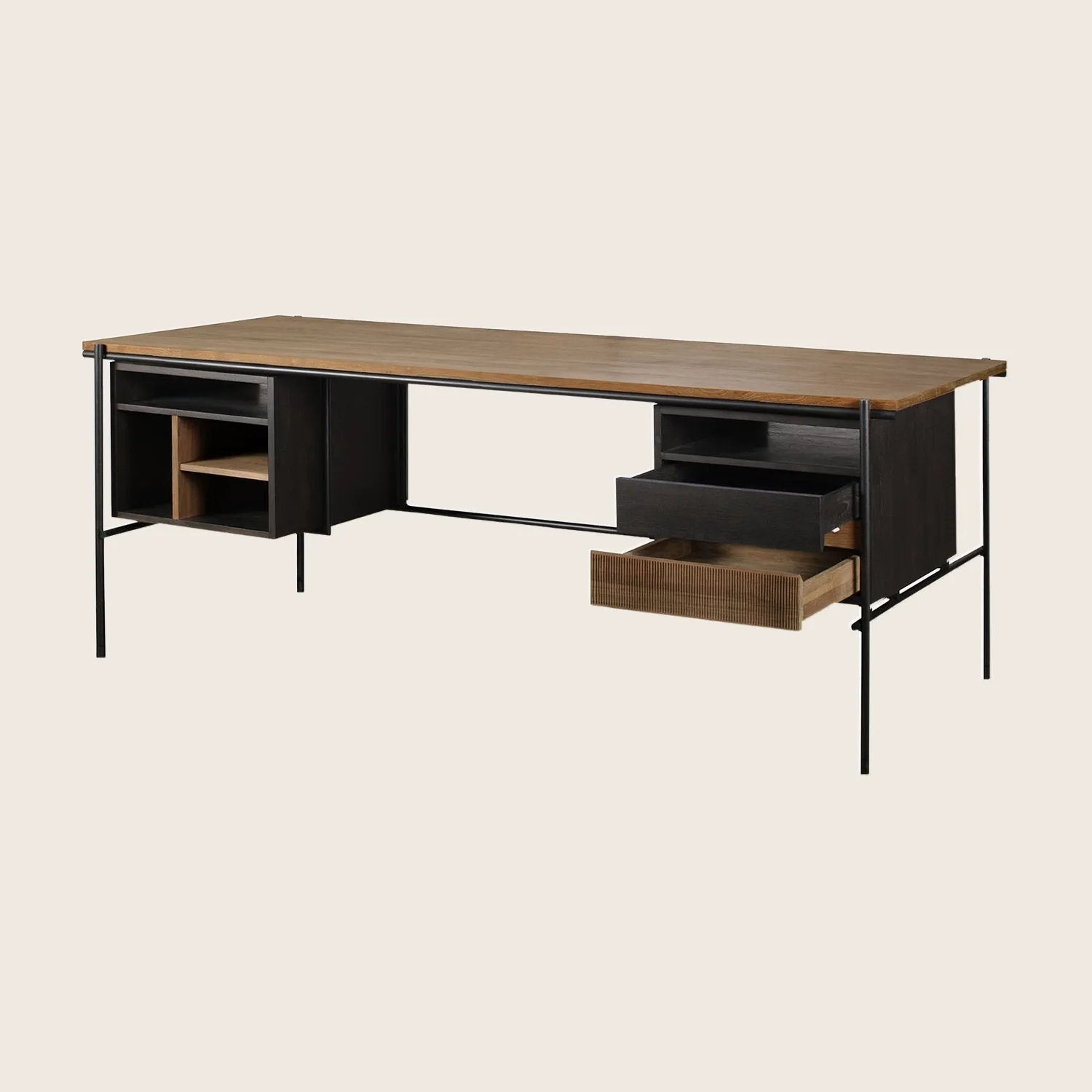 Oscar 2-Drawer Teak Desk