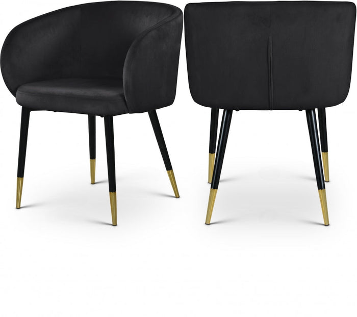 Louise Velvet Upholstered Dining Chair - Black