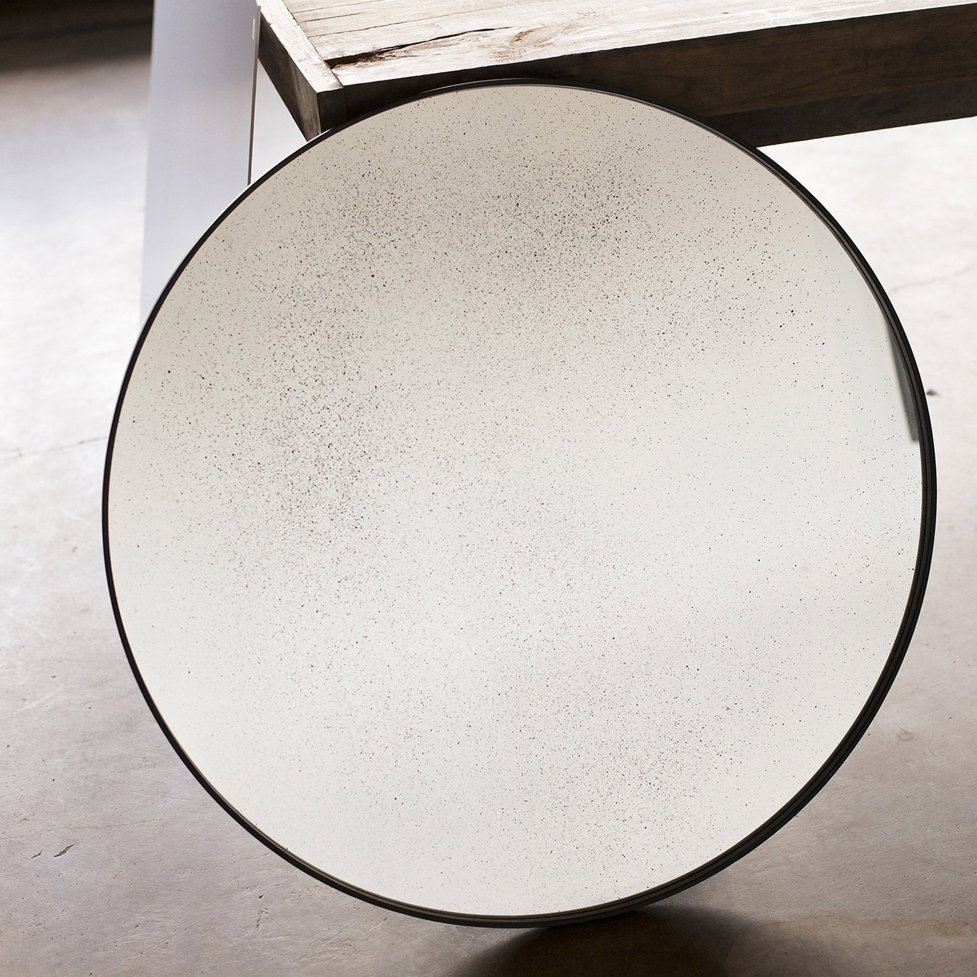 Aged Round Wall Mirror