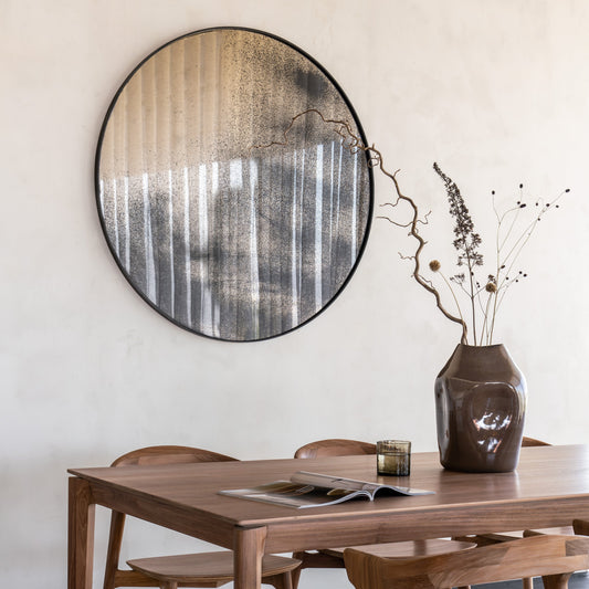 Aged Round Wall Mirror