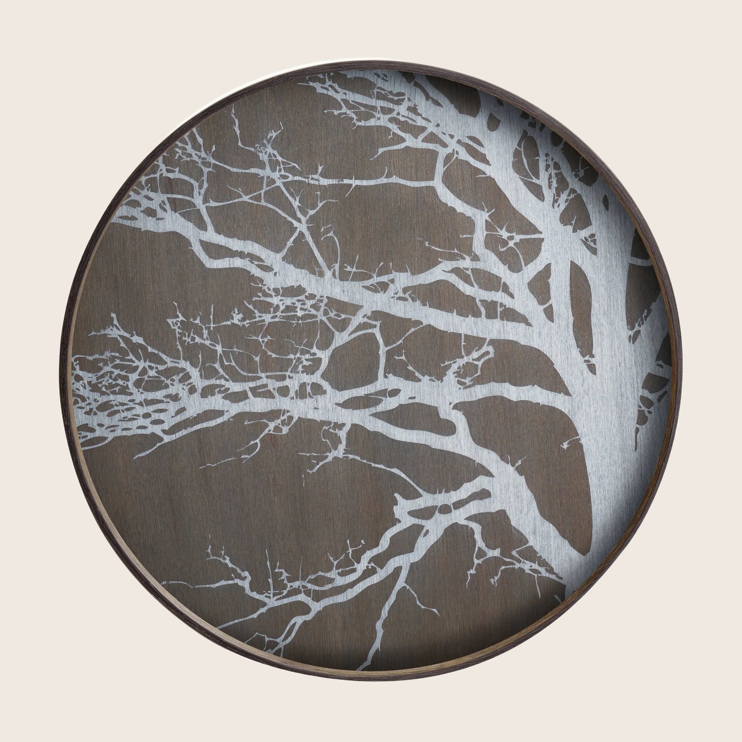 Round Wood Tree Tray