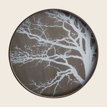 Round Wood Tree Tray