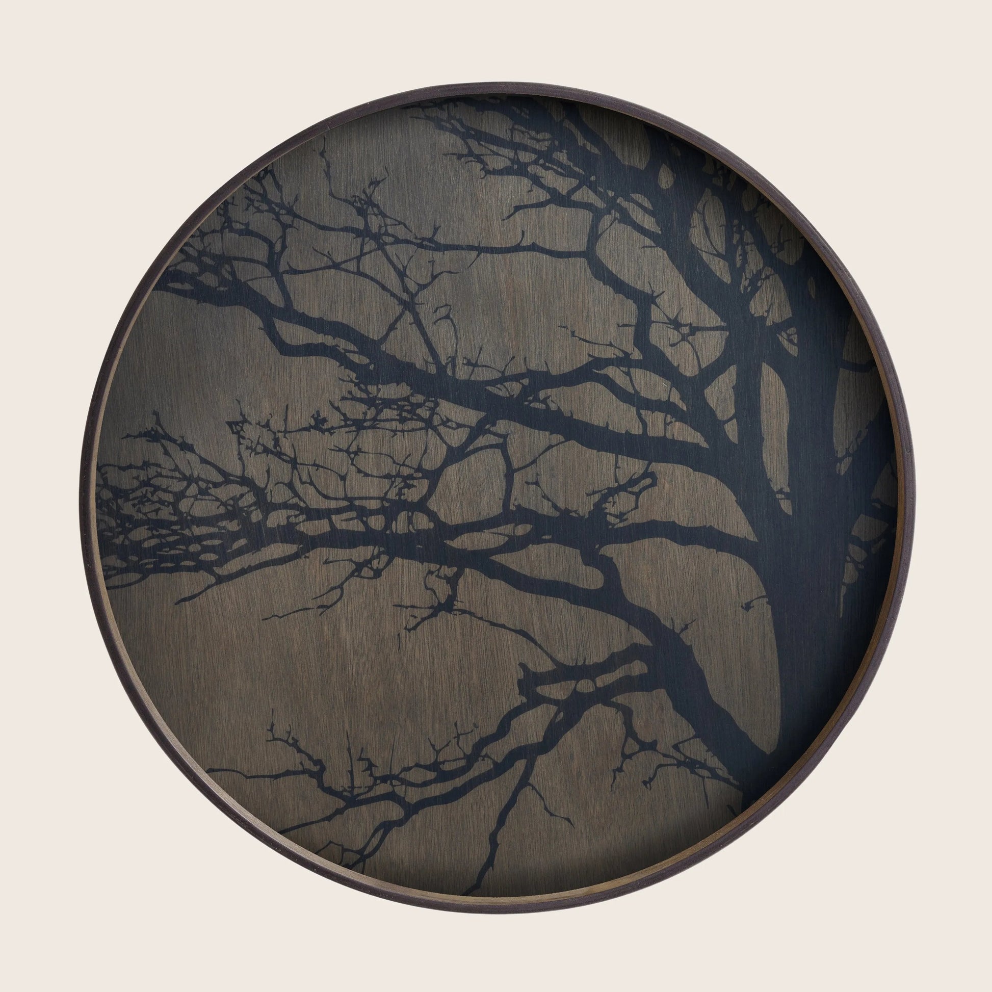 Round Wood Tree Tray