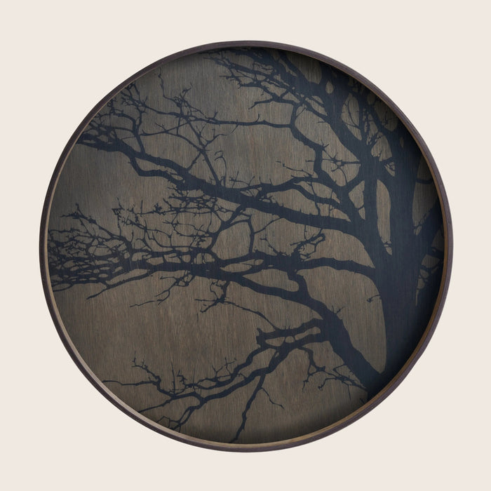 Round Wood Tree Tray