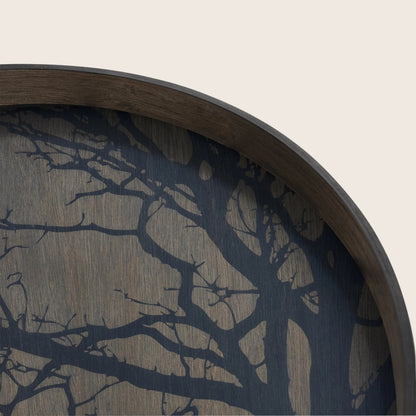 Round Wood Tree Tray