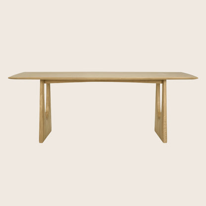 Oak Geometric Rectangular Dining Table