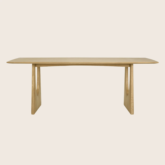 Oak Geometric Rectangular Dining Table