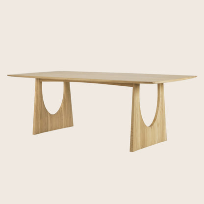 Oak Geometric Rectangular Dining Table