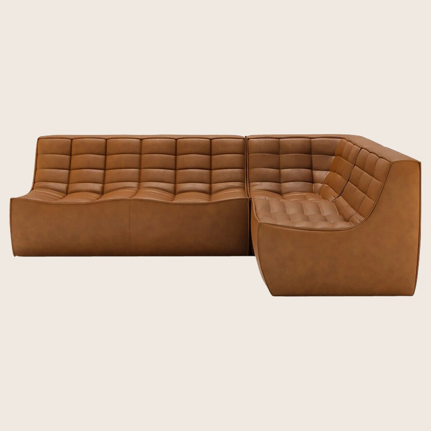 N701 Modular Leather Square-Corner Sectional