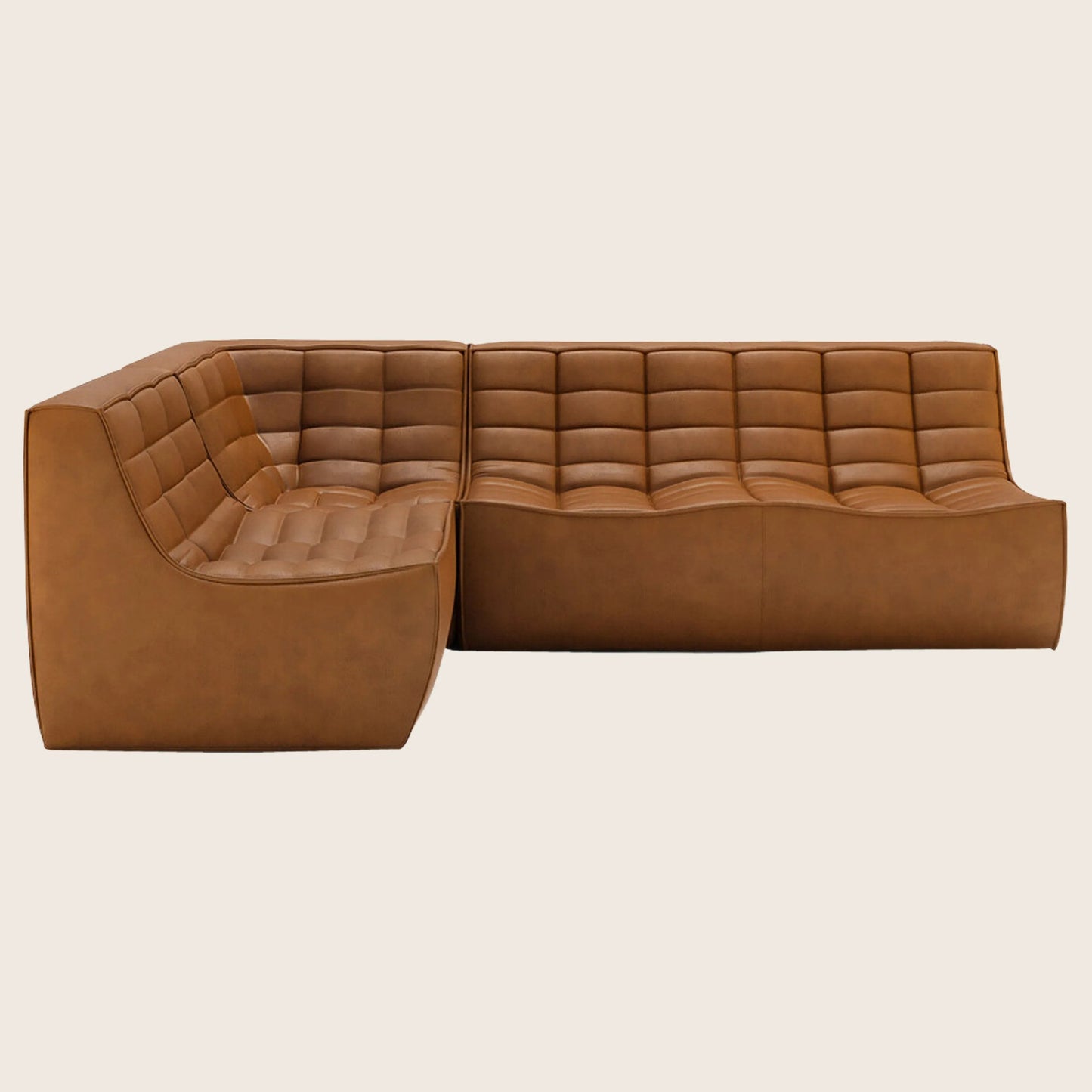 N701 Modular Leather Square-Corner Sectional