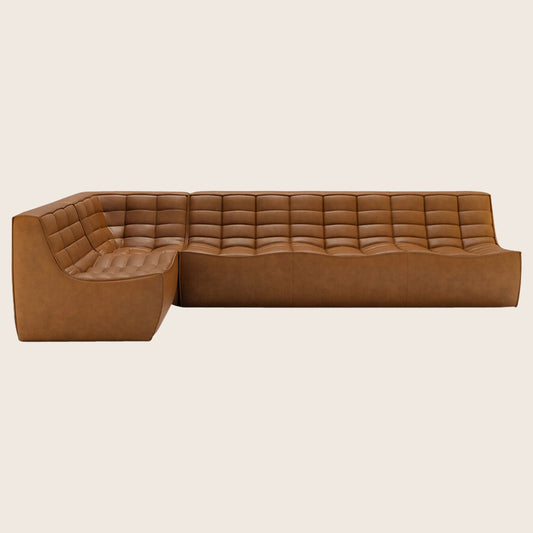 N701 Modular Leather Square-Corner Sectional