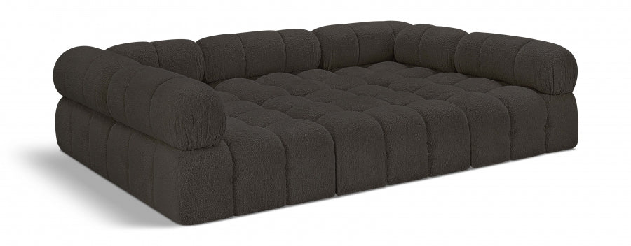 Ames 102" Boucle Fabric Upholstered 6pc. Modular Sectional - Brown