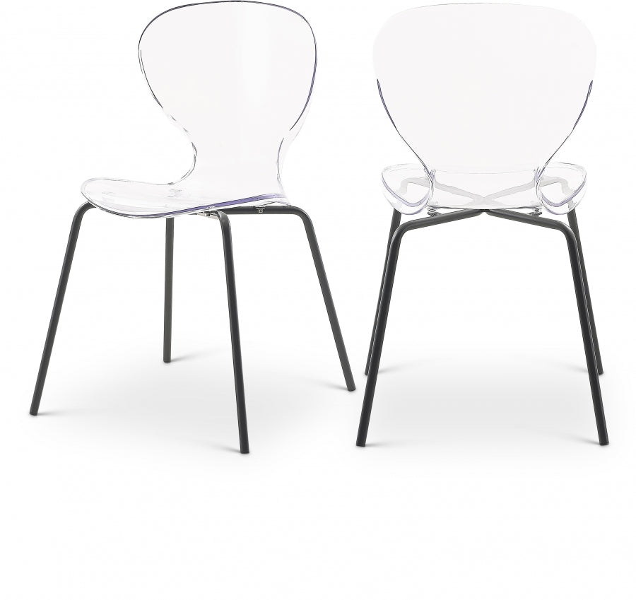 Clarion Lucite Seat And Metal Base Dining Chair - Black