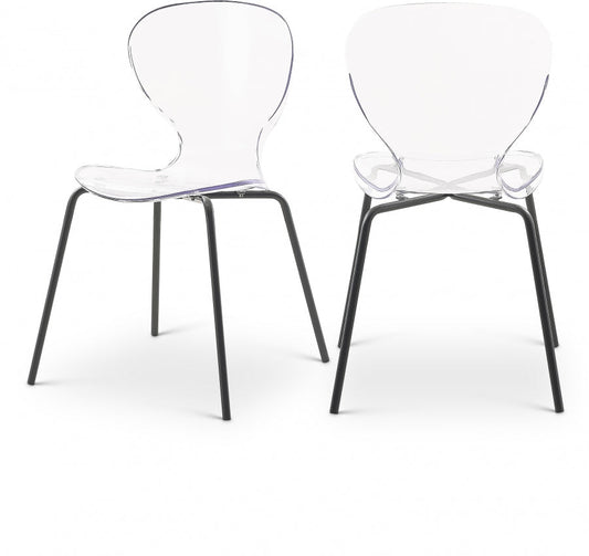 Clarion Lucite Seat And Metal Base Dining Chair - Black