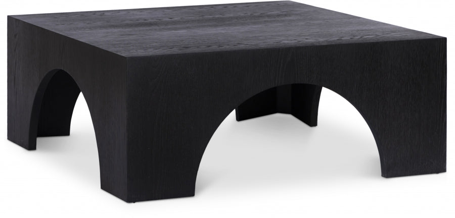 Arch Oak Wood Coffee Table - Black