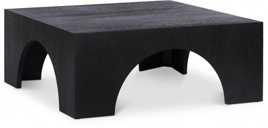 Arch Oak Wood Coffee Table - Black