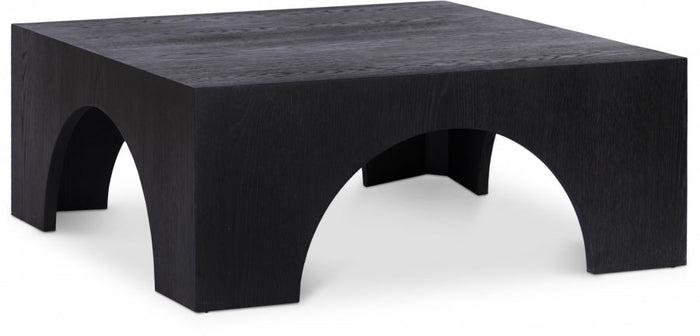 Arch Oak Wood Coffee Table - Black