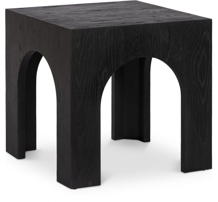 Arch Oak Wood End / Side Table - Black
