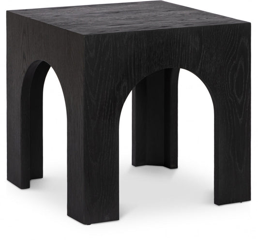 Arch Oak Wood End / Side Table - Black