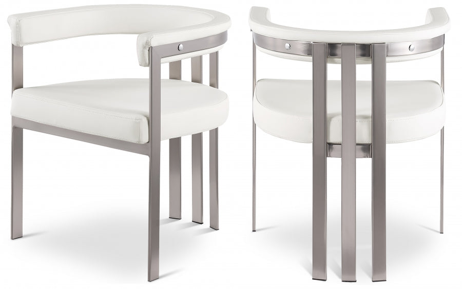 Marcello Vegan Leather Upholstered Dining Chair - Cream