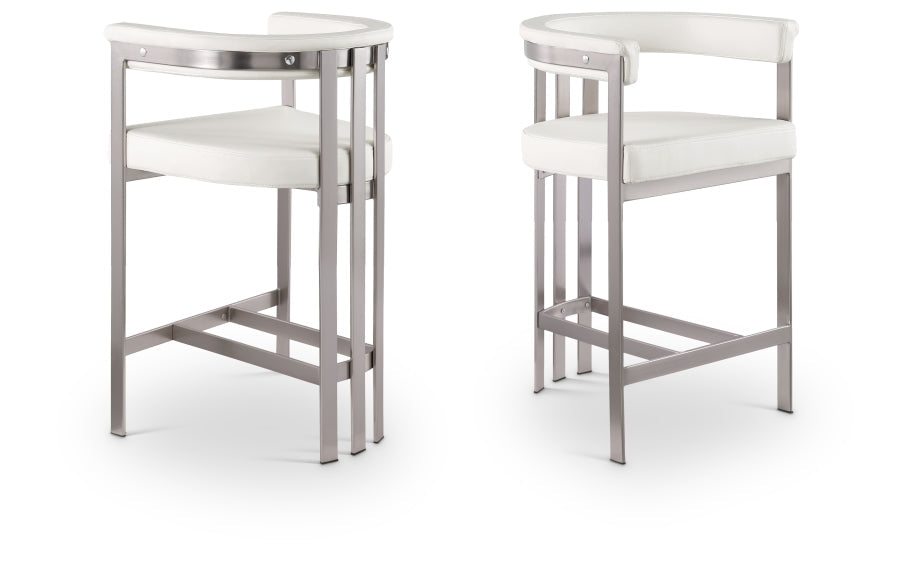 Marcello Vegan Leather Upholstered Bar / Counter Stools - Cream