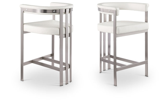 Marcello Vegan Leather Upholstered Bar / Counter Stools - Cream