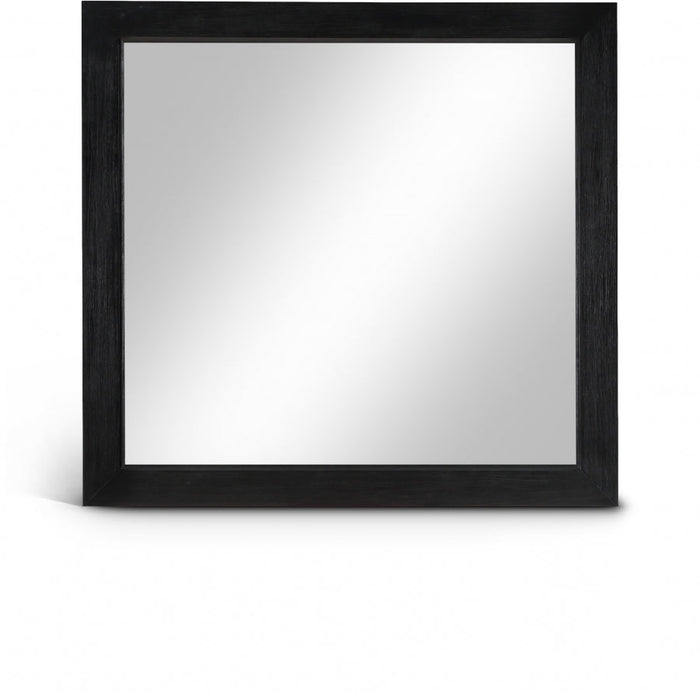 Fairfax Solid Wood And Oak Veneer Frame Mirror - Black