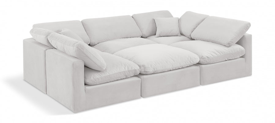 Indulge 105" Velvet Upholstered 6pc. Modular Sectional - Cream