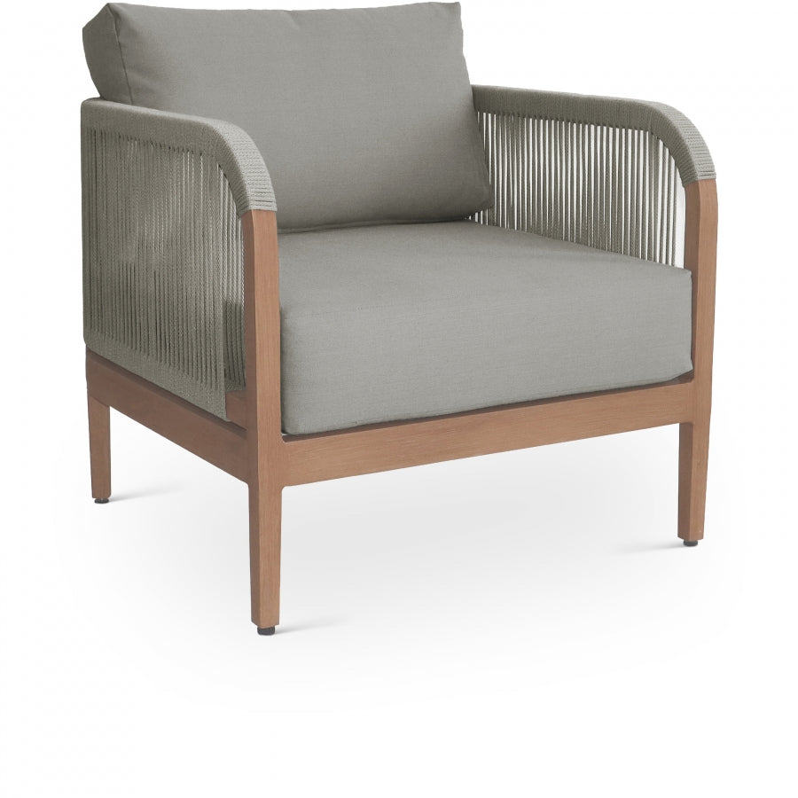 Maui Water Resistant Fabric Upholstered Outdoor Patio Chair - Grey
