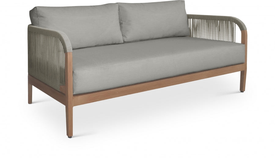 Maui 68" Water Resistant Fabric Upholstered Outdoor Patio Loveseat - Grey