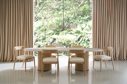 Rhythm  Oval Stone Top Dining Tbl