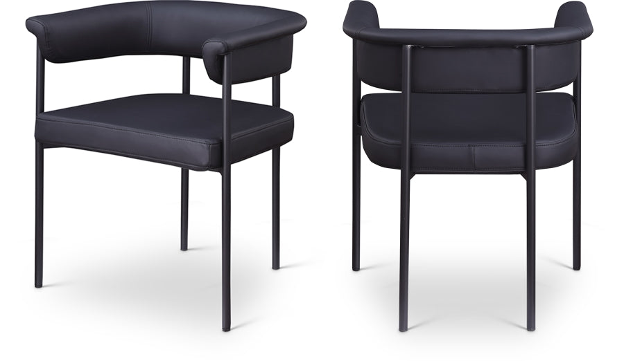 Malin Vegan Leather Upholstered Dining Chair - Black