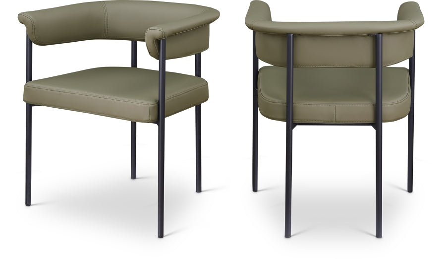 Malin Vegan Leather Upholstered Dining Chair - Olive