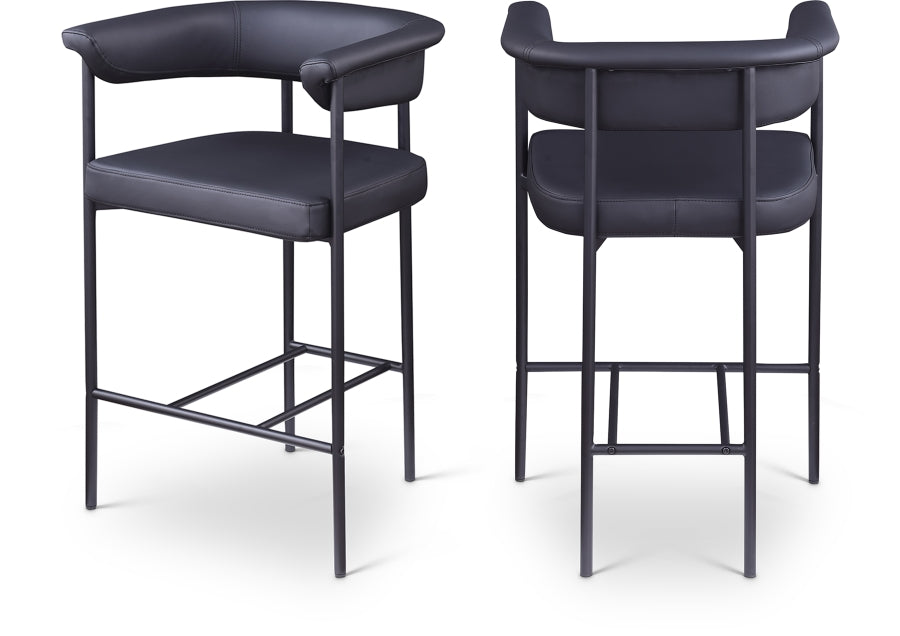 Malin Vegan Leather Upholstered Counter Stool - Black