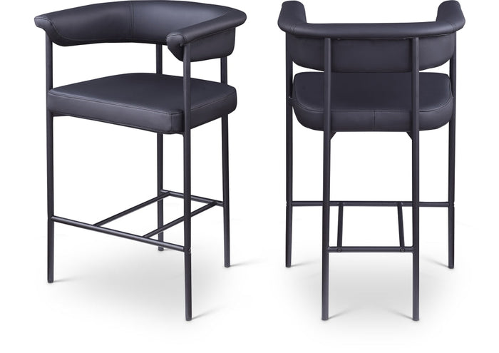 Malin Vegan Leather Upholstered Counter Stool - Black