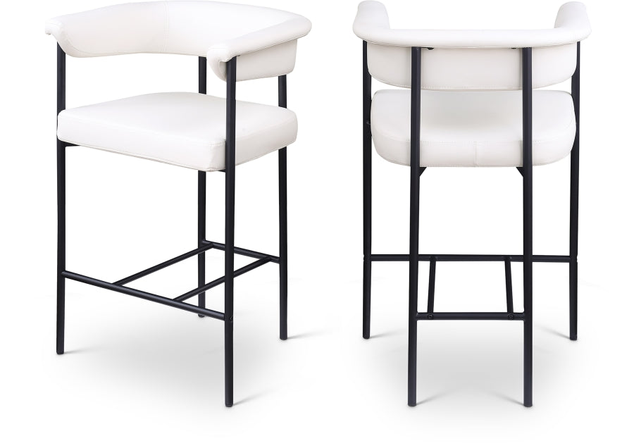 Malin Vegan Leather Upholstered Counter Stool - Cream