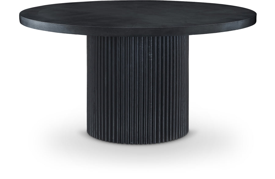 Belinda 60" Solid Wood And Oak Veneer Dining Table - Black