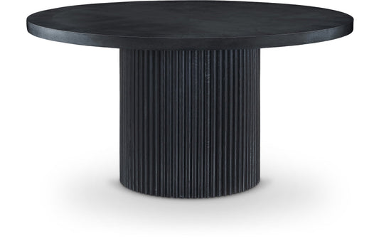 Belinda 60" Solid Wood And Oak Veneer Dining Table - Black