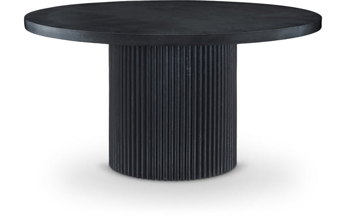 Belinda 60" Solid Wood And Oak Veneer Dining Table - Black