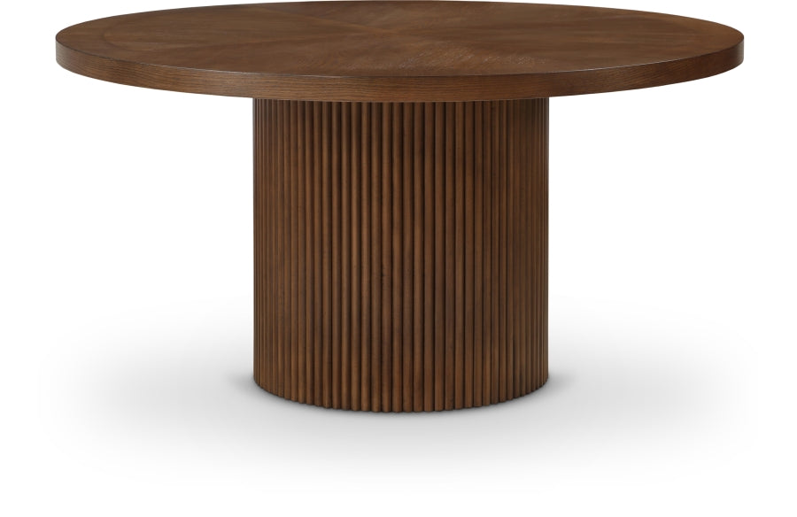 Belinda 60" Solid Wood And Oak Veneer Dining Table - Brown