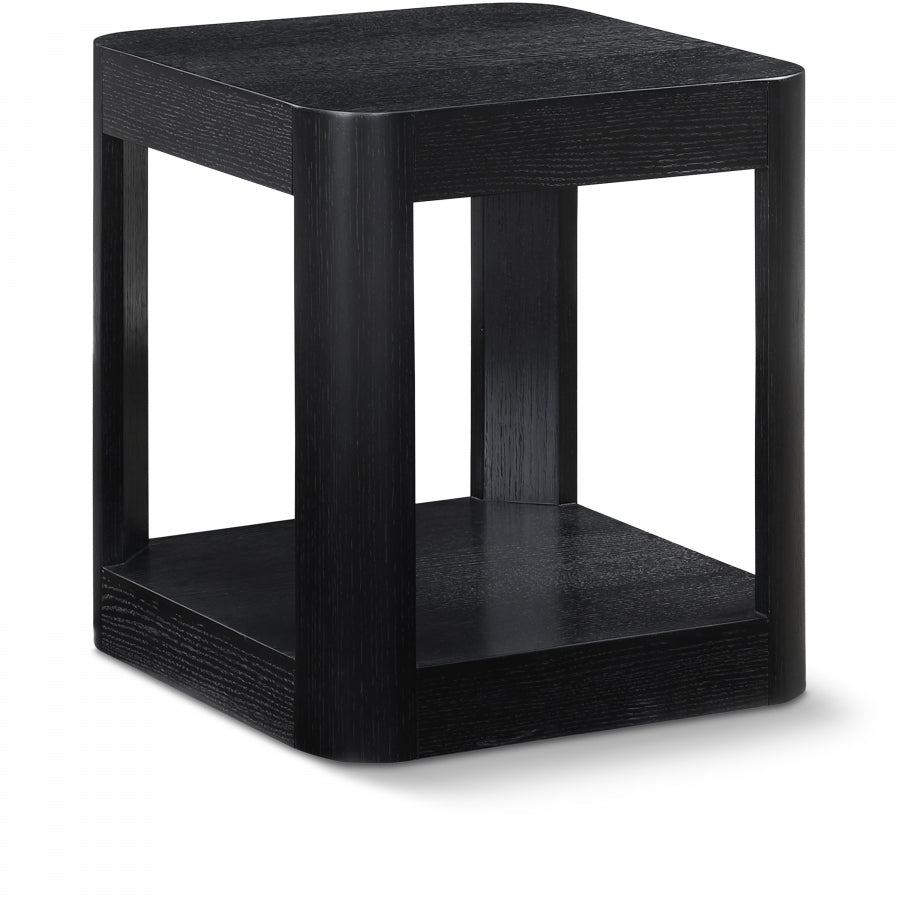 Reeves Solid Wood And Veneer End / Side Table - Black