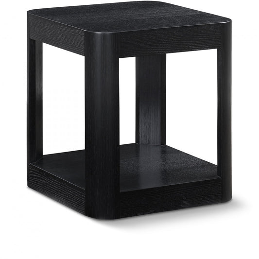 Reeves Solid Wood And Veneer End / Side Table - Black