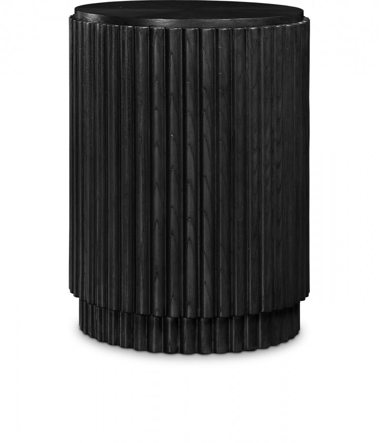 Ronin Solid Wood And Oak Veneer End Table - Black