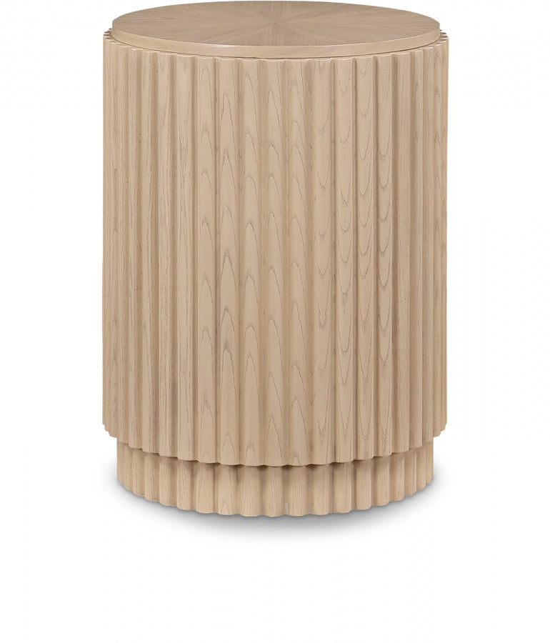 Ronin Solid Wood And Oak Veneer End Table - Natural