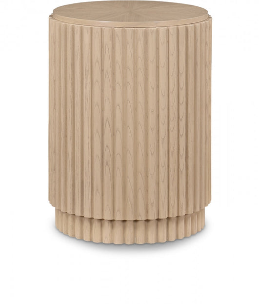 Ronin Solid Wood And Oak Veneer End Table - Natural