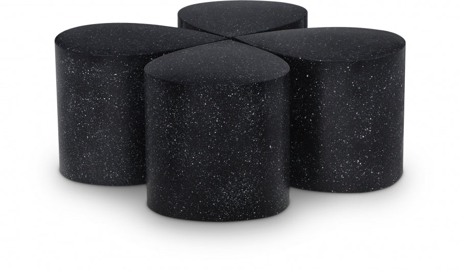 Petal Terrazzo Pattern Iron 4pc. Coffee Table - Black