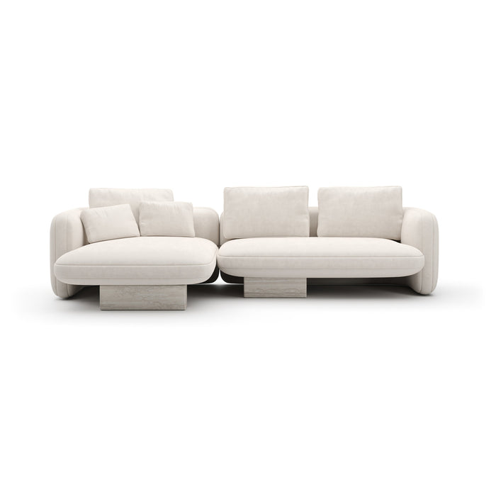 Overlap Left Chaise Sec Small Ecru