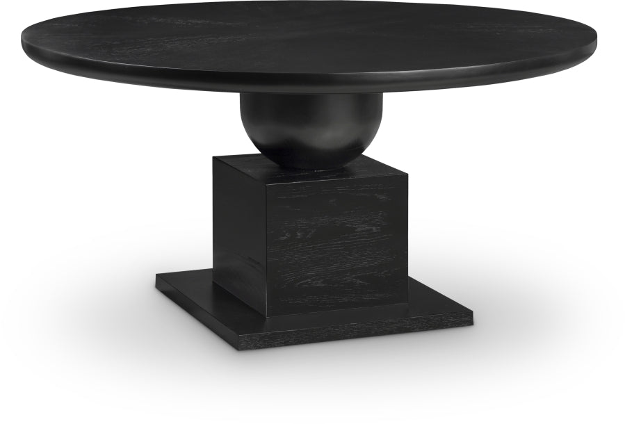 Rishal 60" Solid Wood And Oak Veneer Dining Table - Black