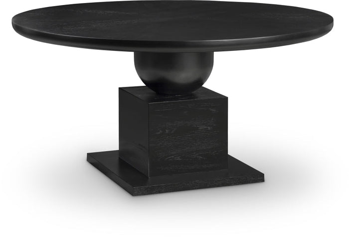 Rishal 60" Solid Wood And Oak Veneer Dining Table - Black